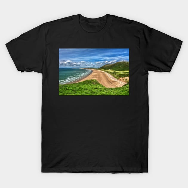 Rhossili Bay On The Gower Peninsula South Wales T-Shirt by IanWL